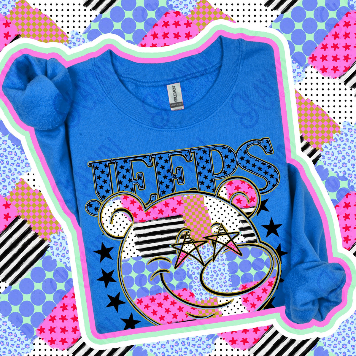 Patchwork Varisty Stars Jeeps Top
