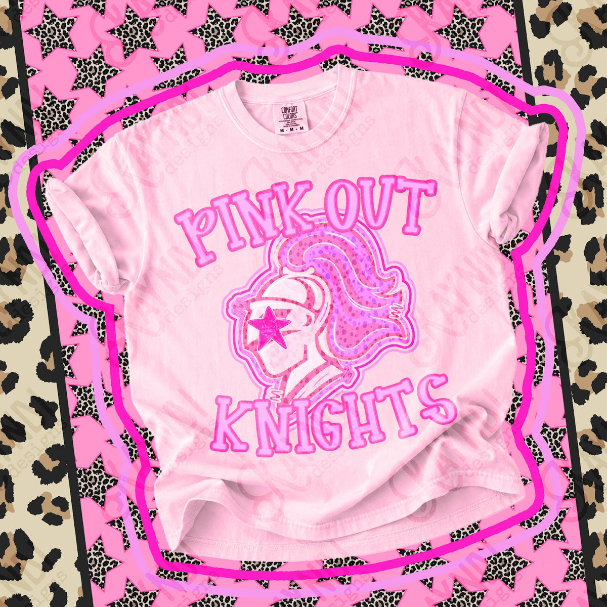 Pink Out Knights 2 Top design mockup