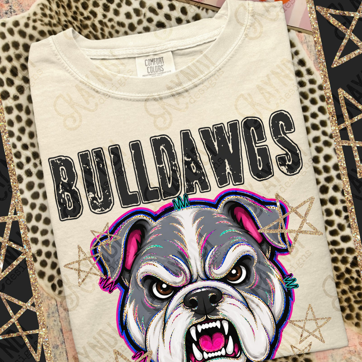 Grunge Varsity Bulldawgs 6 Top