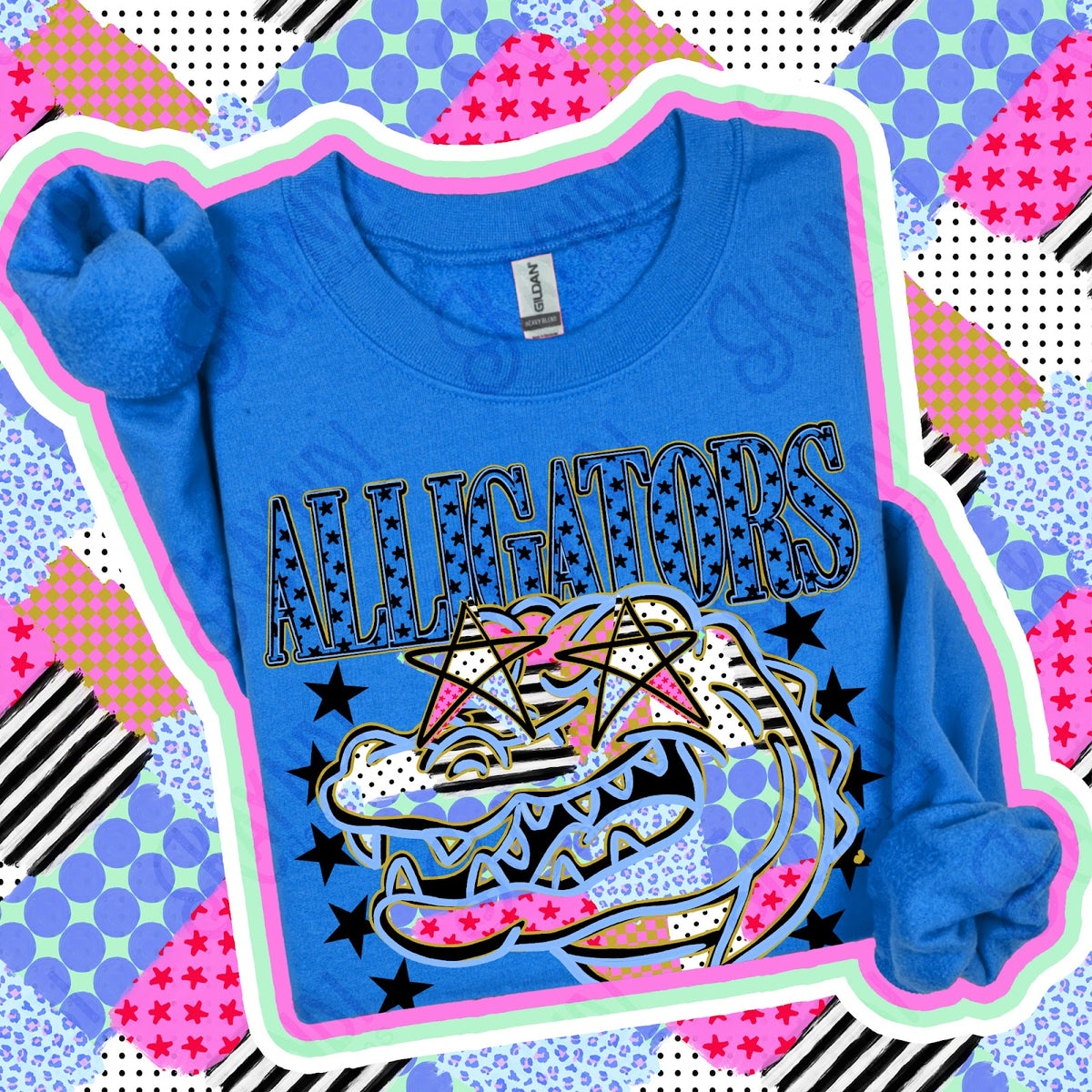 Patchwork Varisty Stars Alligators Top
