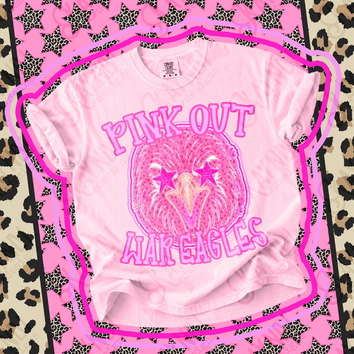 Pink Out War Eagles Top design mockup