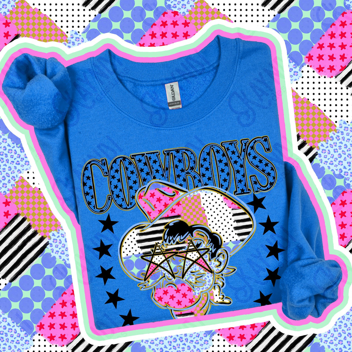 Patchwork Varisty Stars Cowboys 2 Top