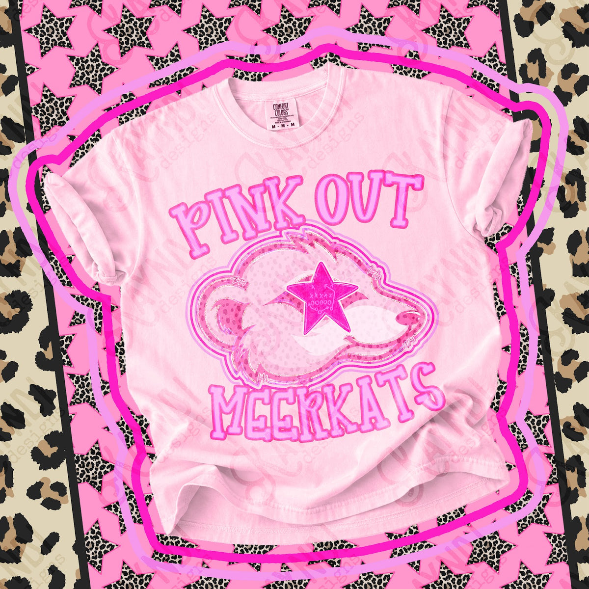 Pink Out Meerkats Top design mockup