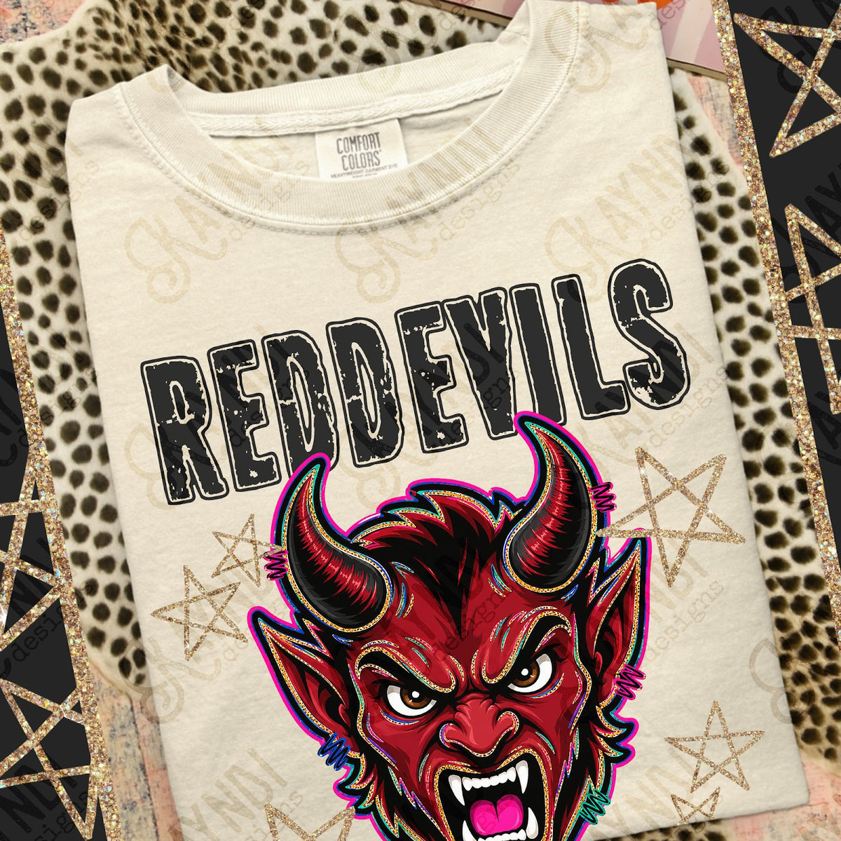 Grunge Varsity Red Devils Top