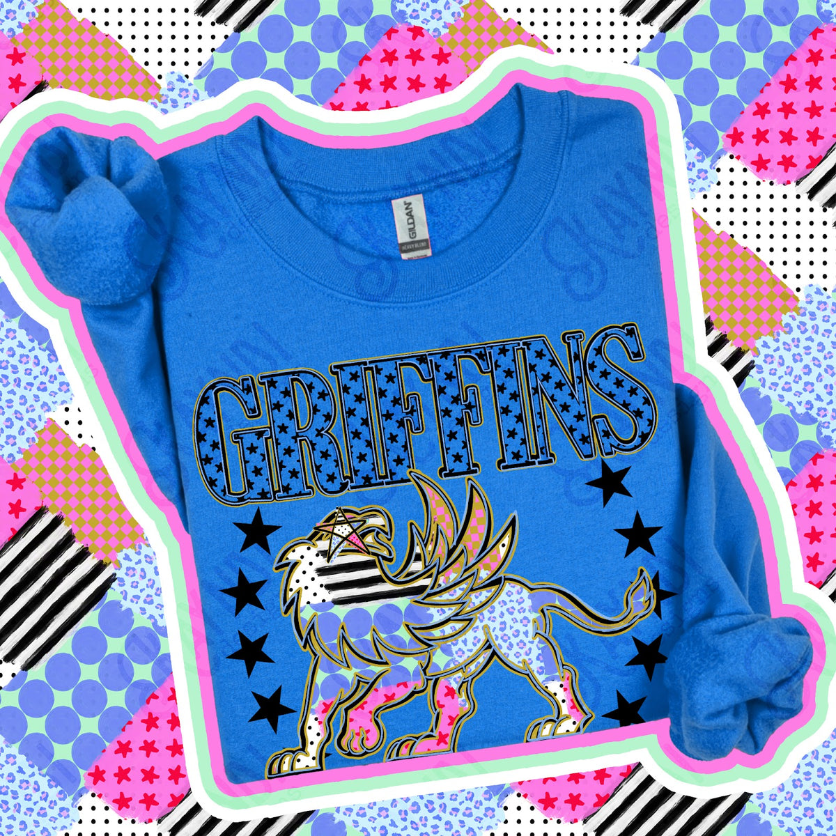 Patchwork Varisty Stars Griffins Top