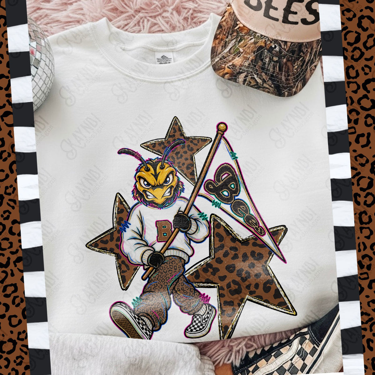 Leopard Sweats Bees 2 Top