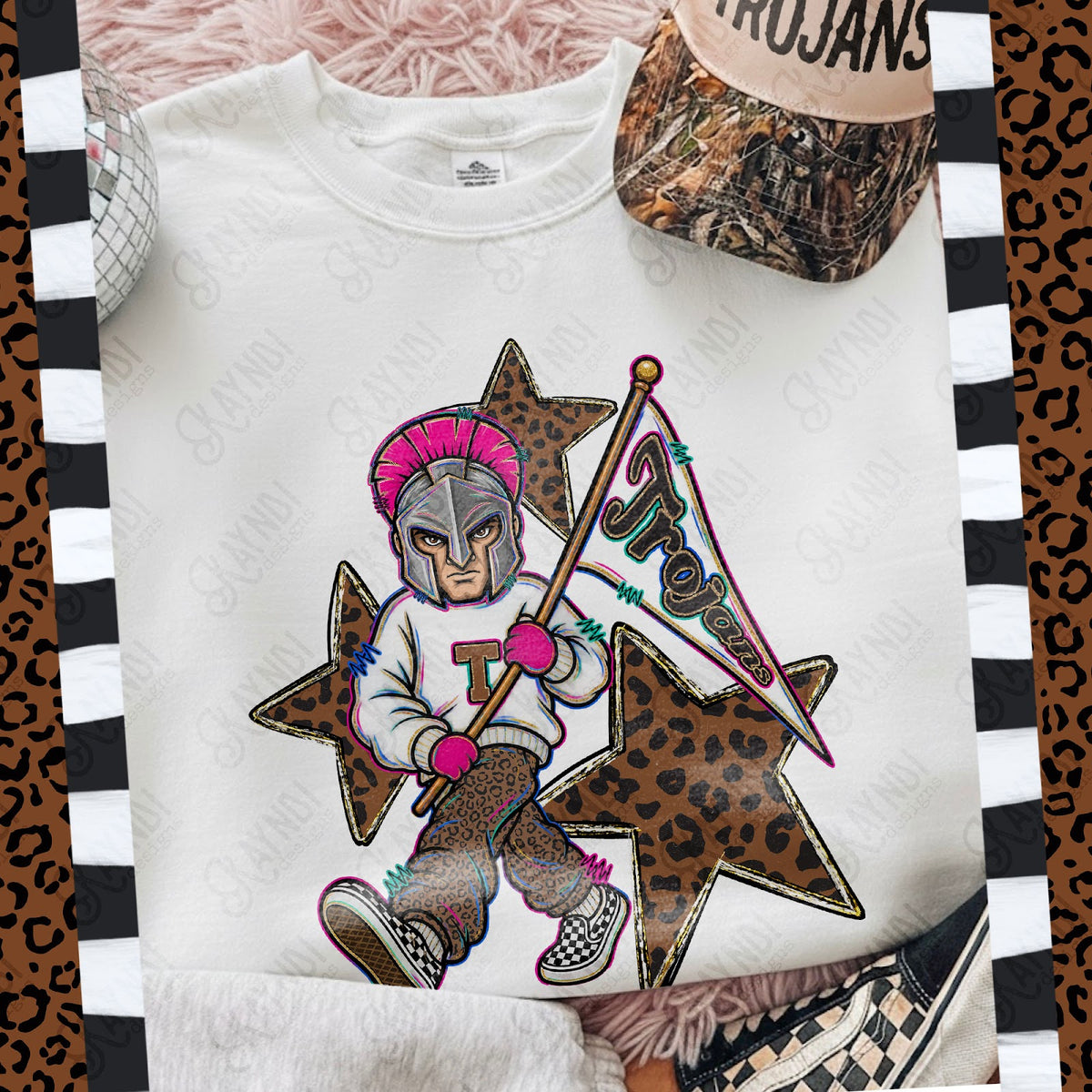 Leopard Sweats Trojans Top