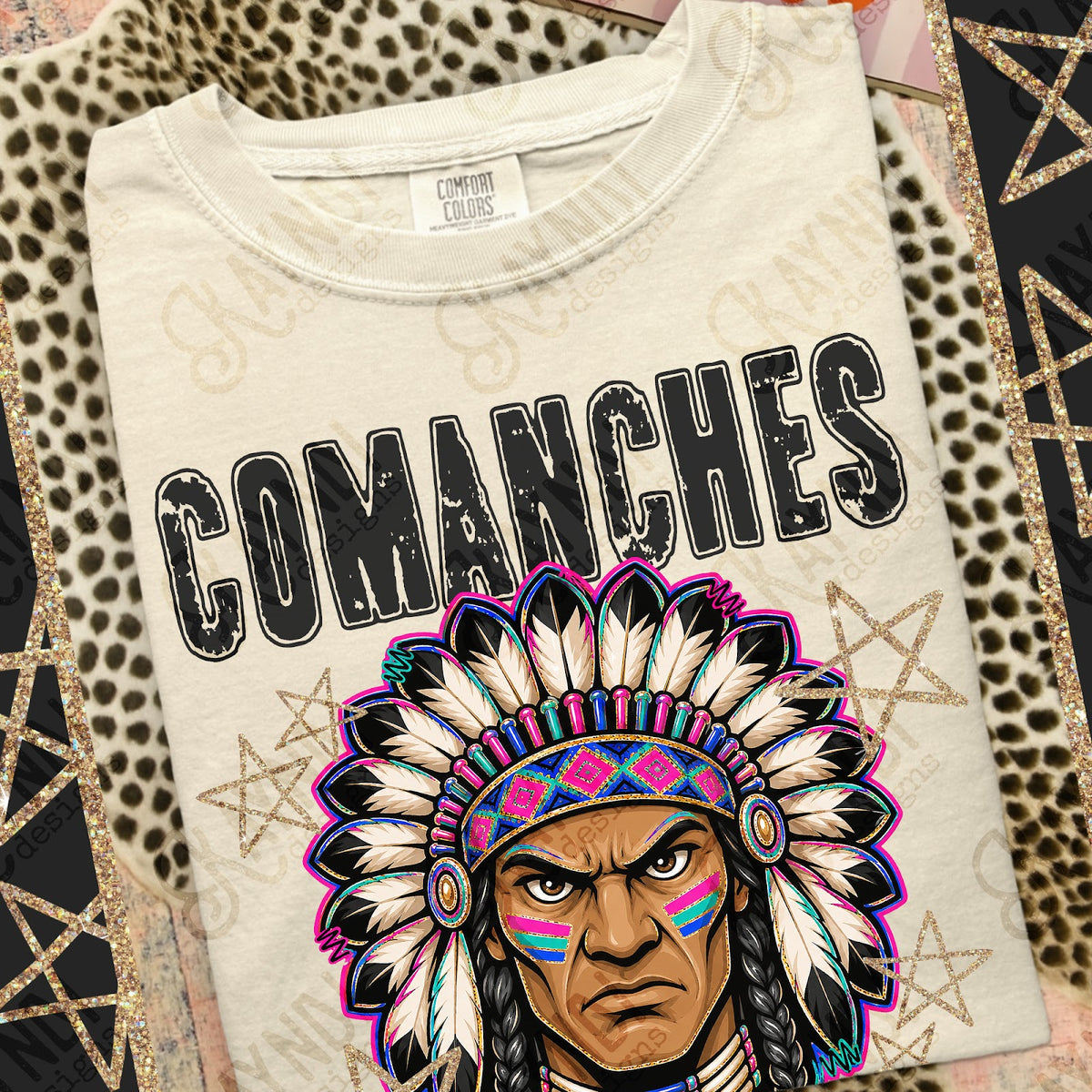 Grunge Varsity Comanches Top