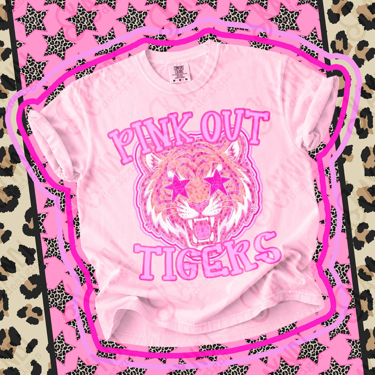 Pink Out Tigers Top design mockup