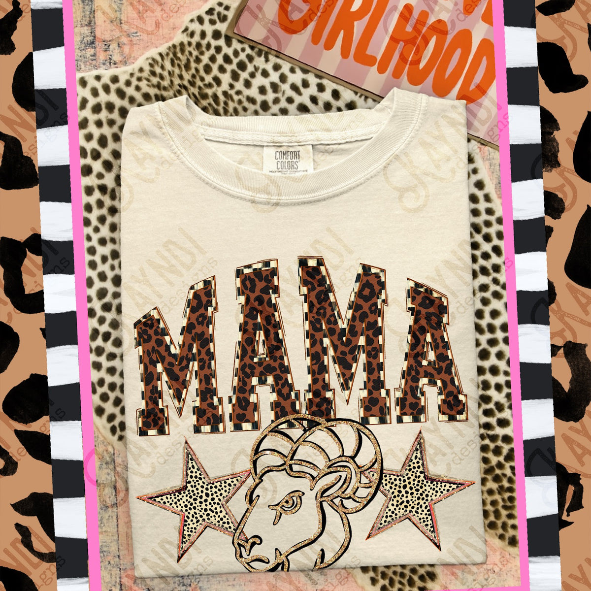 MAMA Rams Top design mockup