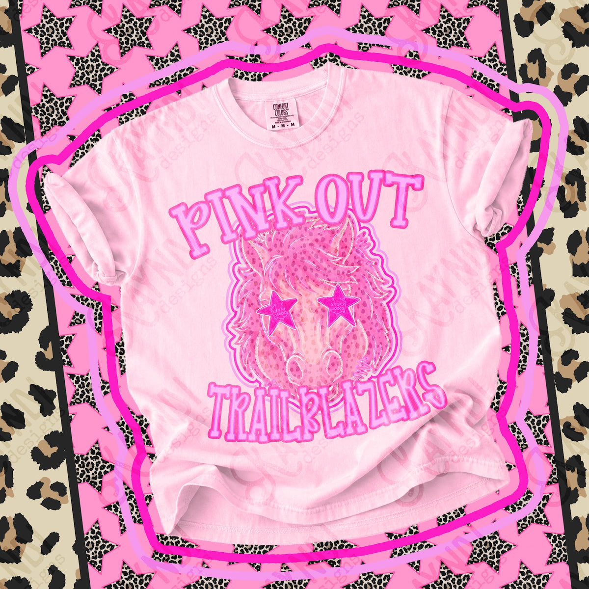 Pink Out Trailblazers 5 Top design mockup