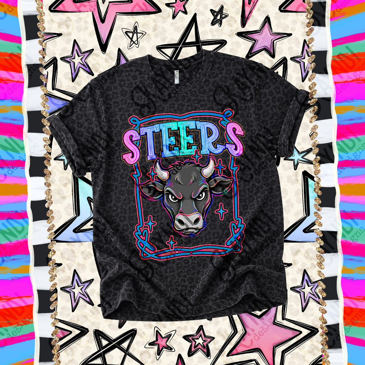 Retro Pop Steers Top