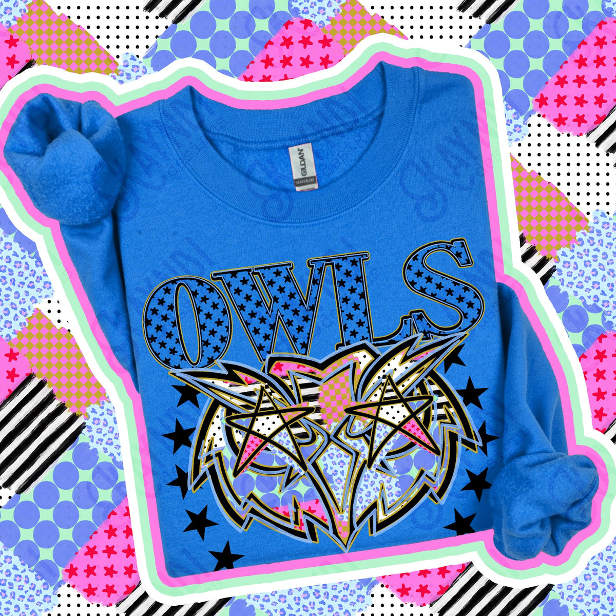 Patchwork Varisty Stars Owls 3 Top