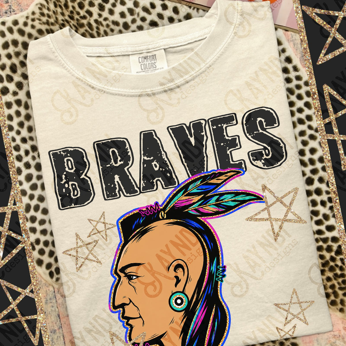 Grunge Varsity Braves Top