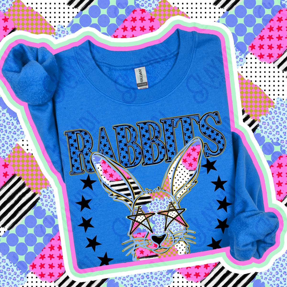 Patchwork Varisty Stars Rabbits Top