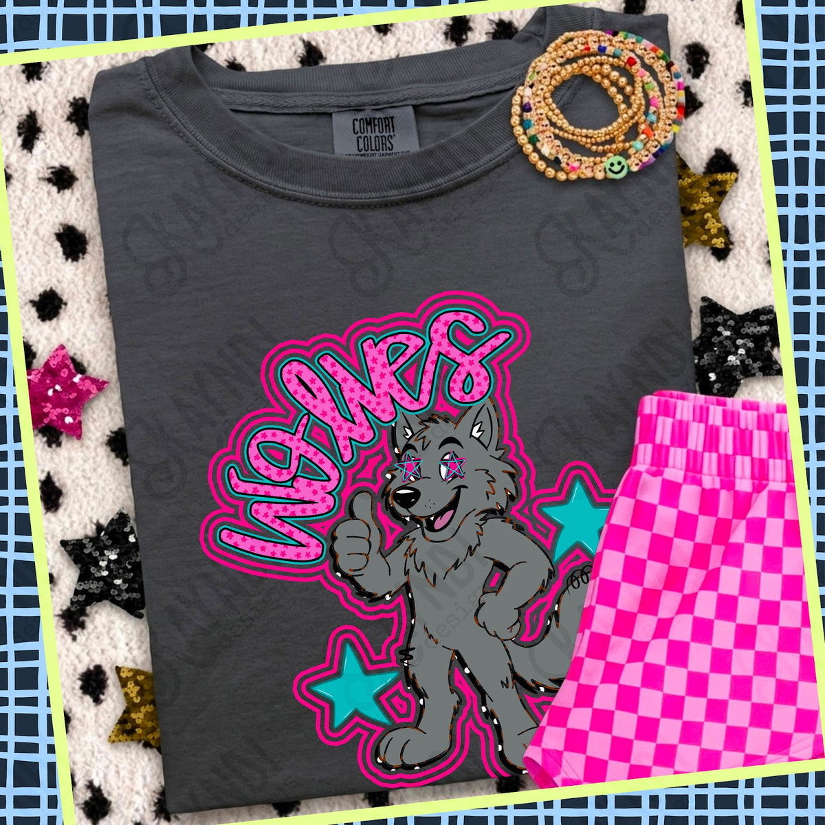 Wolves Pink Top