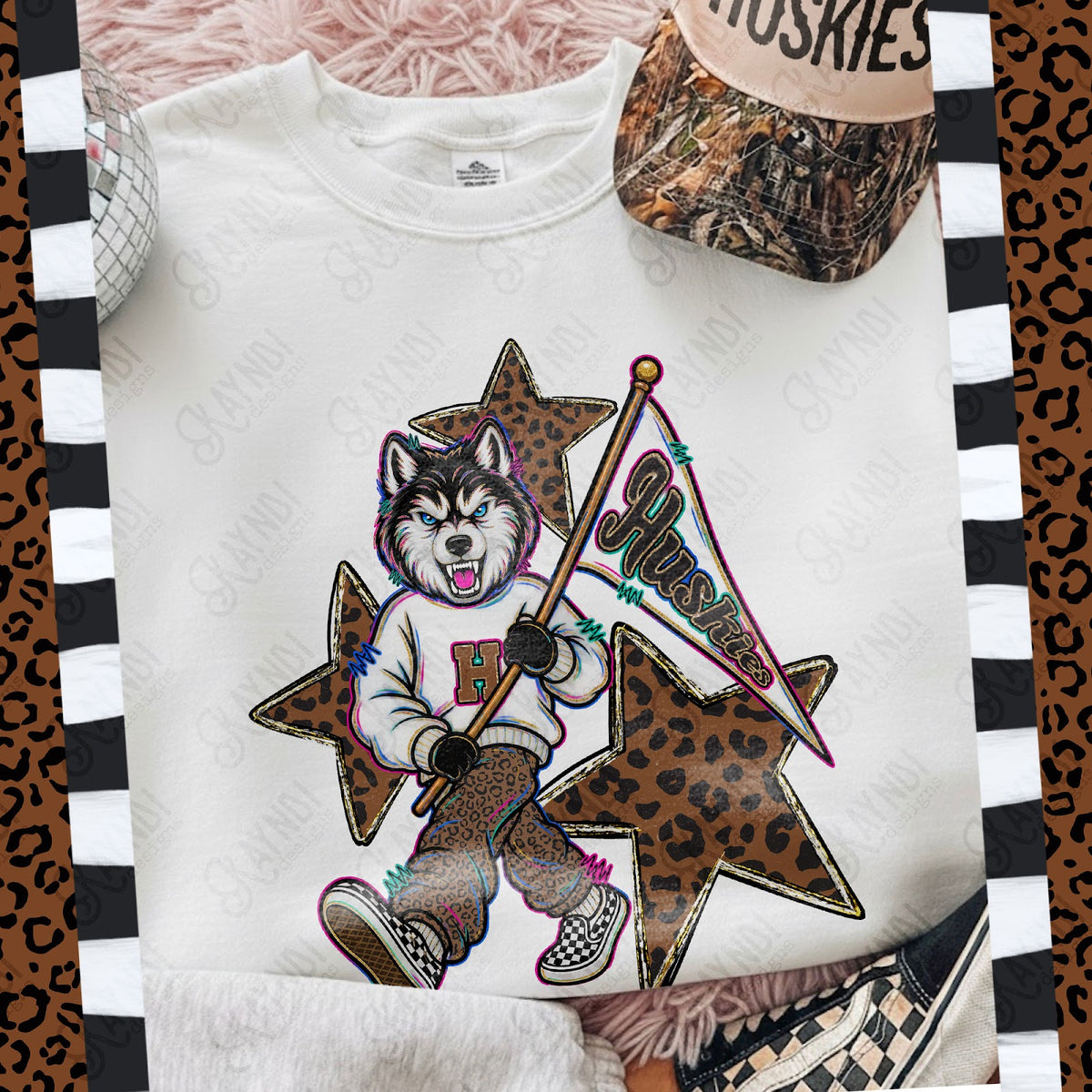 Leopard Sweats Huskies 2 Top