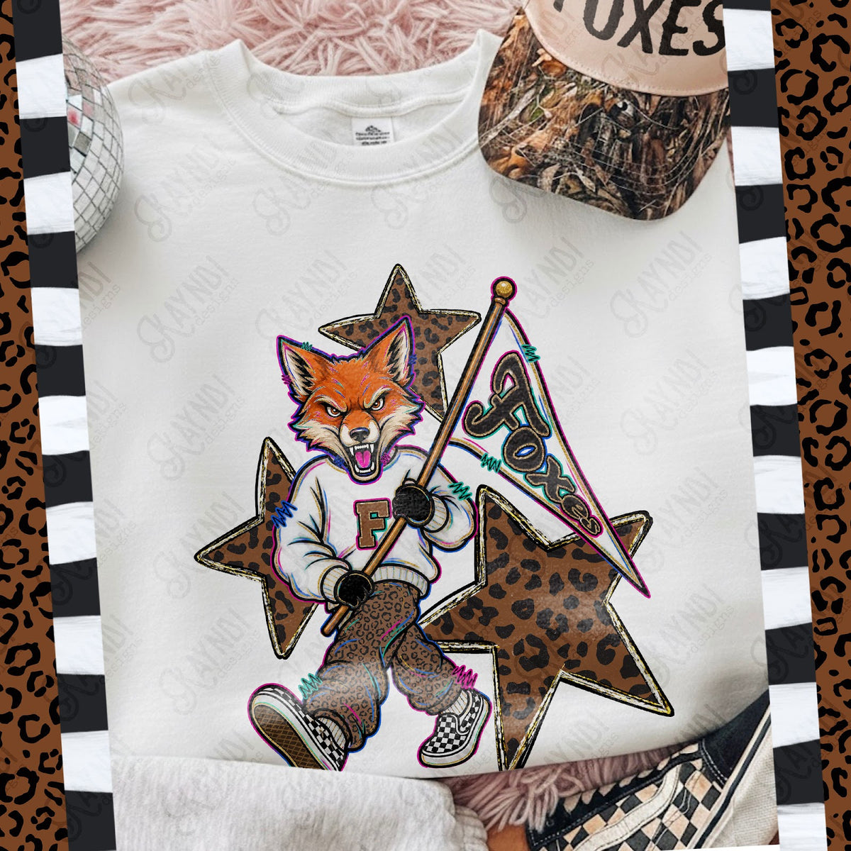 Leopard Sweats Foxes Top