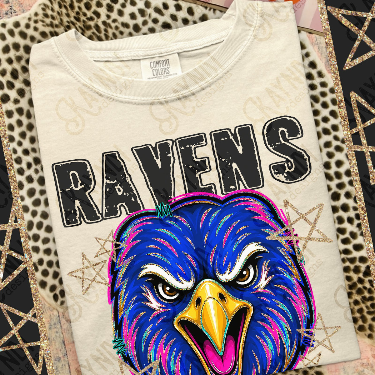 Grunge Varsity Ravens 3 Top