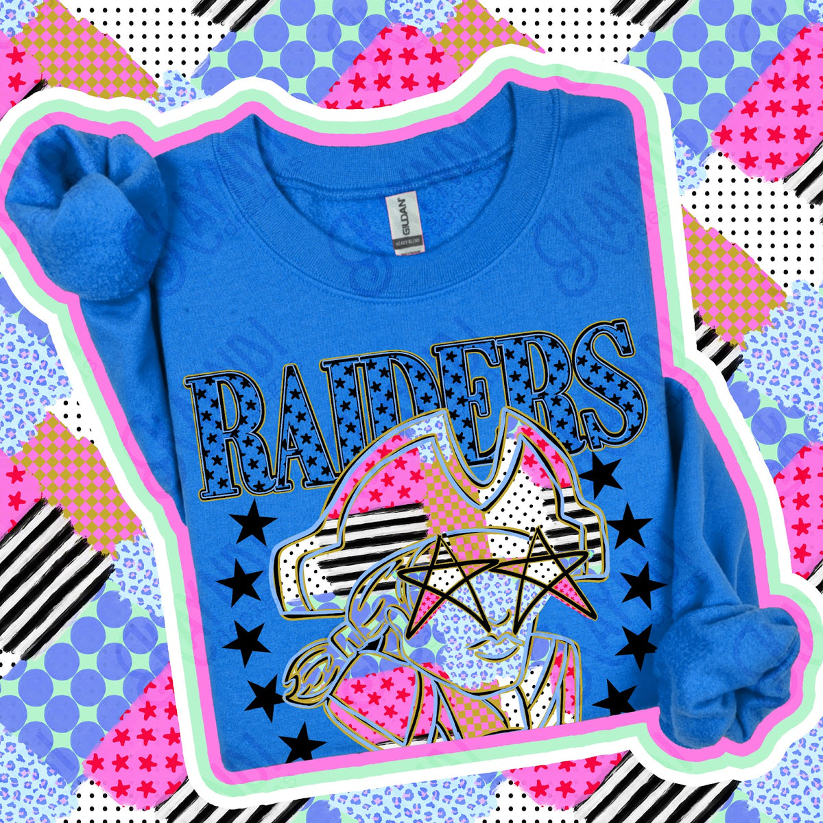 Patchwork Varisty Stars Raiders 4 Top