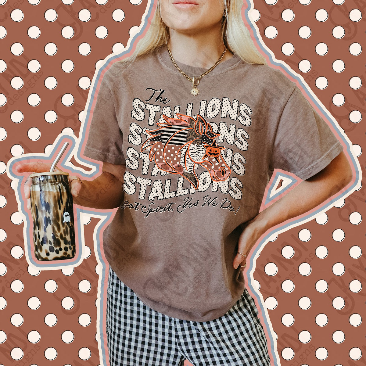 Patchwork Pumpkin Spirit Stallions Top