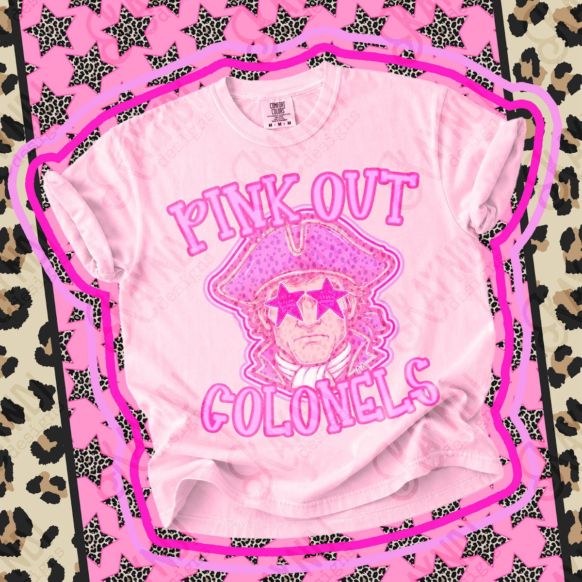 Pink Out Colonels 3 Top design mockup