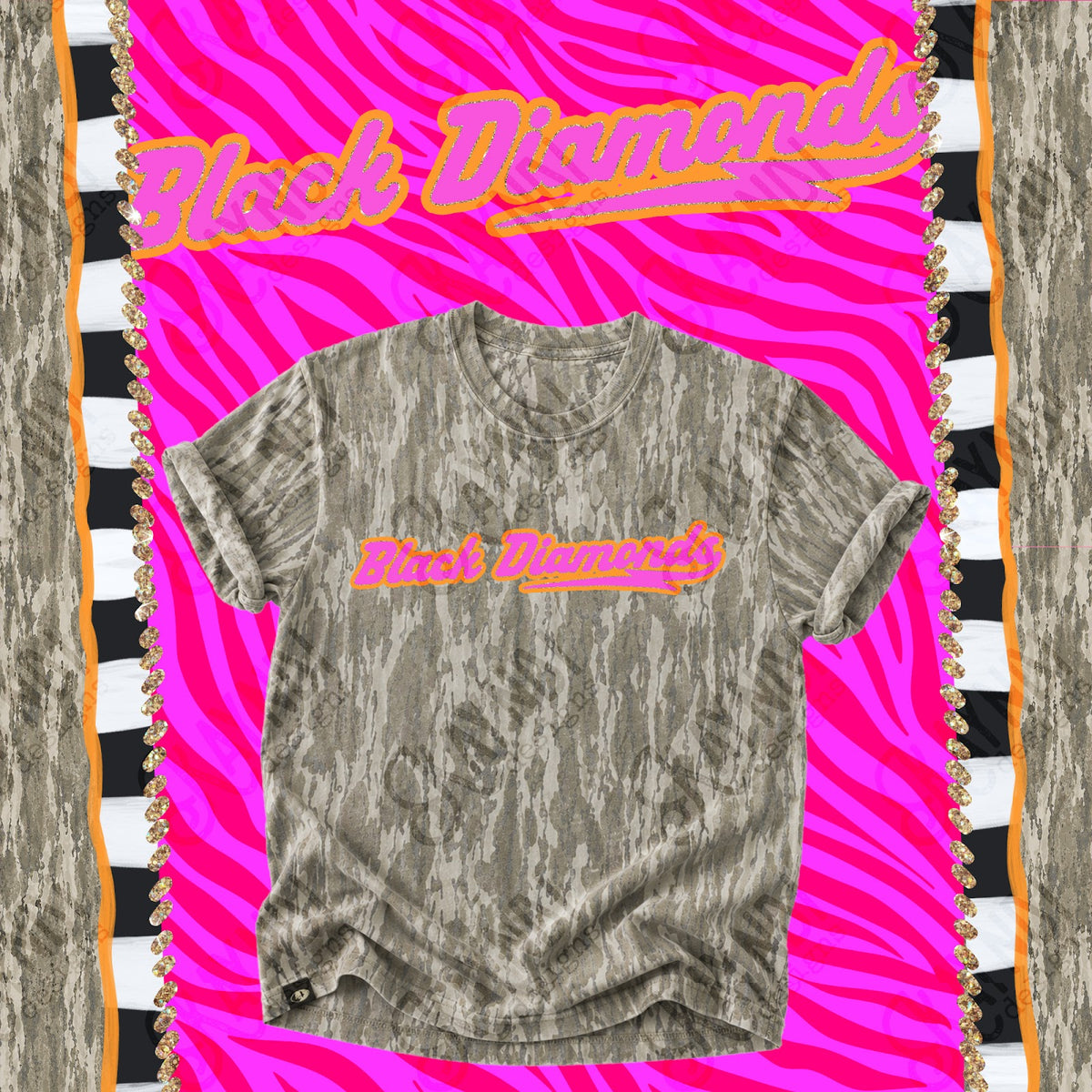 Prism Script Black Diamonds Top