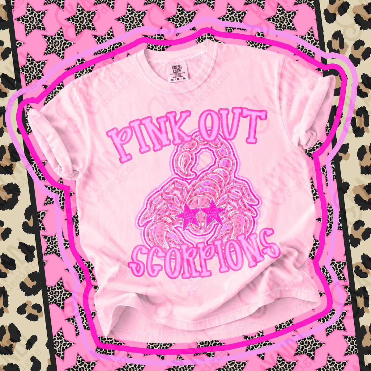 Pink Out Scorpions Top design mockup