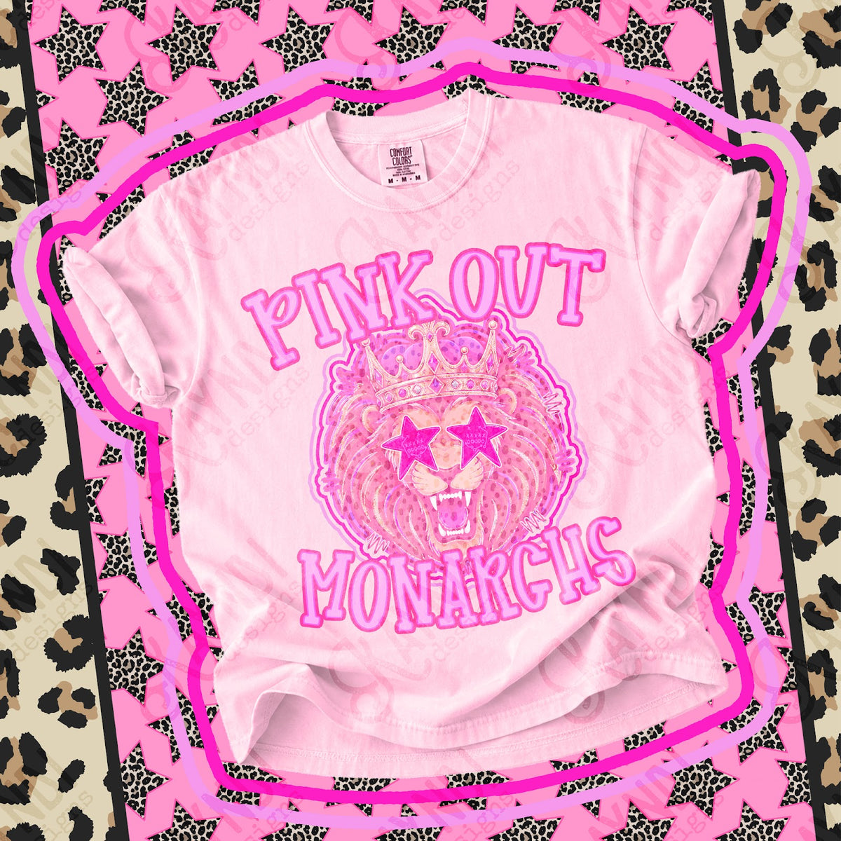 Pink Out Monarchs Top design mockup