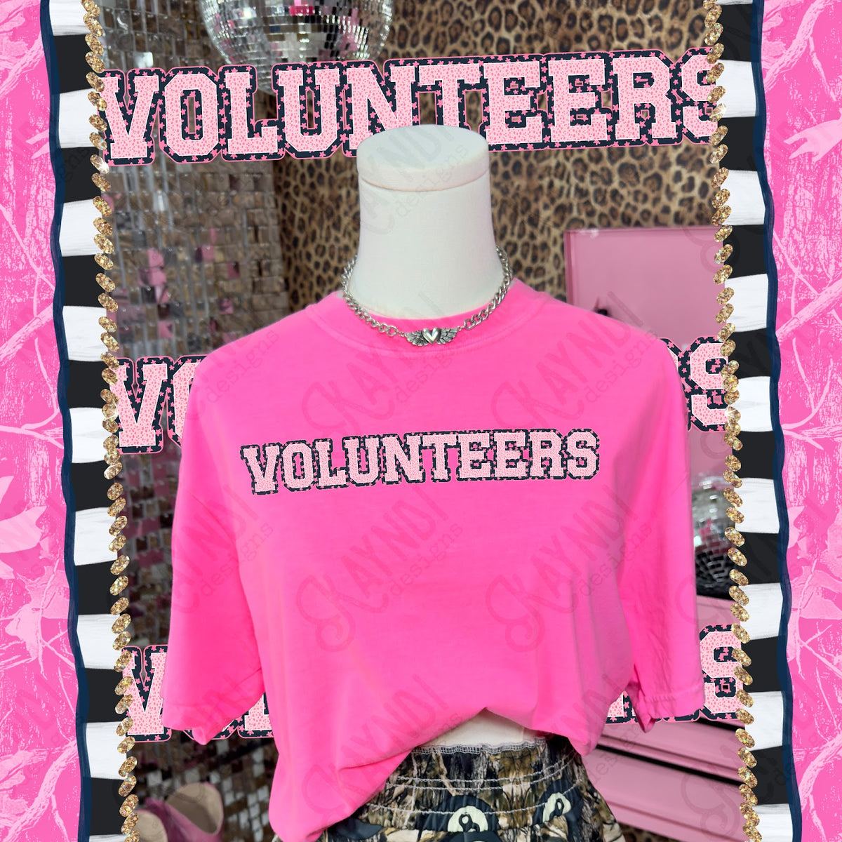 Varsity Stars Volunteers TropCowg CC Neon Pink Top