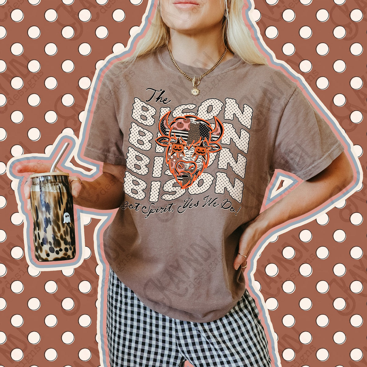 Patchwork Pumpkin Spirit Bison Top