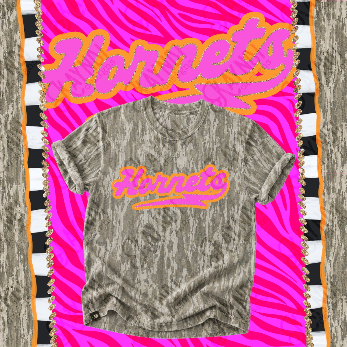Prism Script Hornets Top