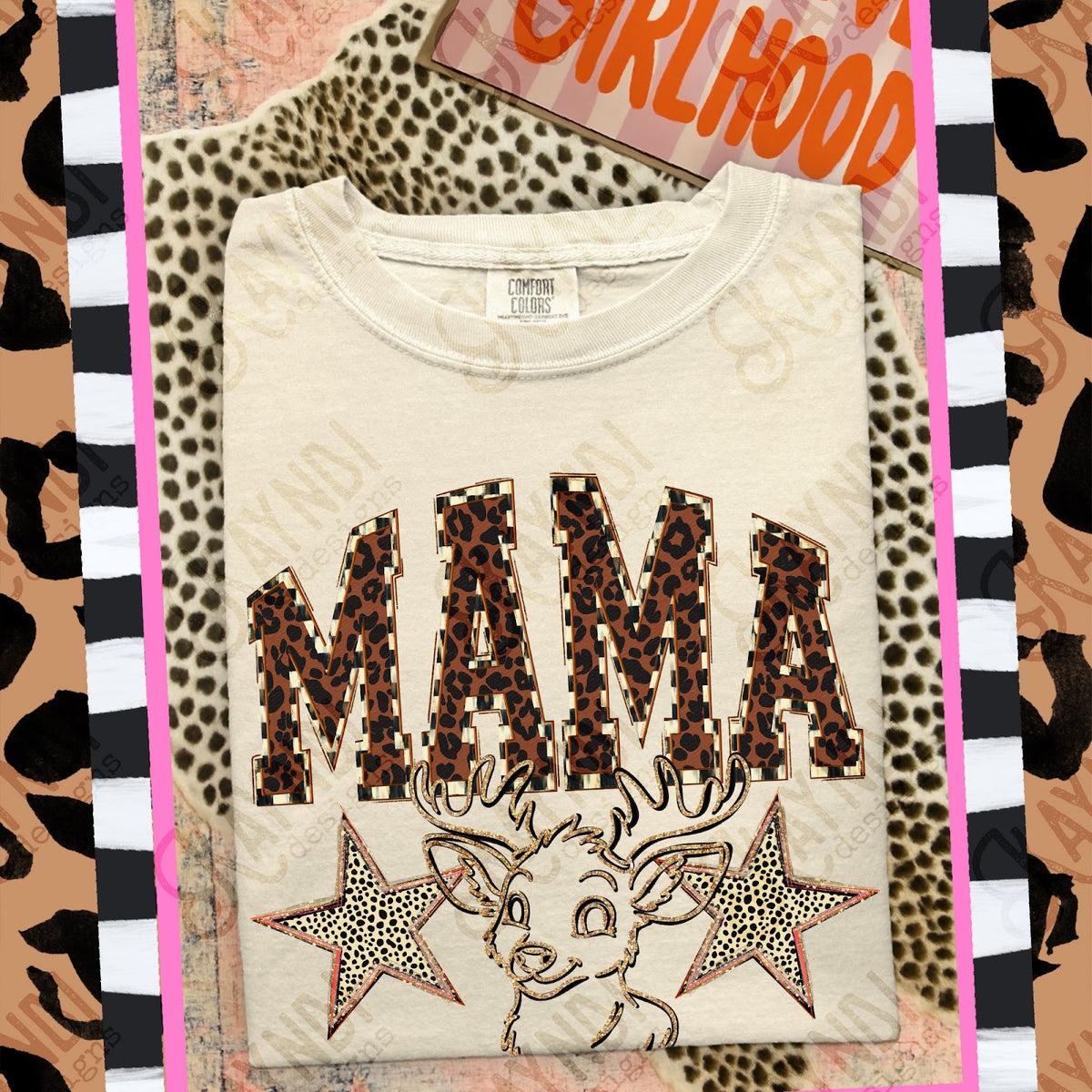 MAMA Deer Top design mockup