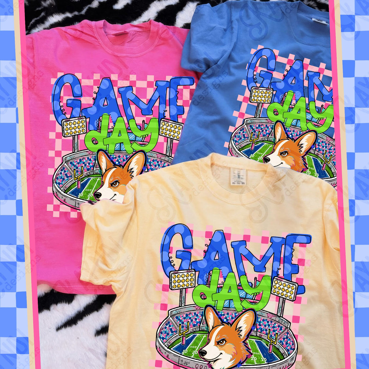 Game Day Stadium Corgis Top