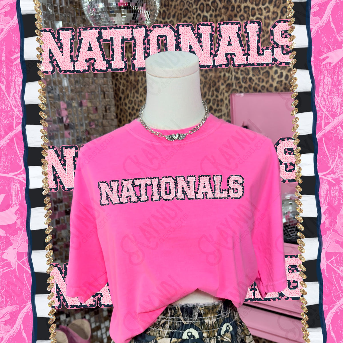 Varsity Stars Nationals TropCowg CC Neon Pink Top