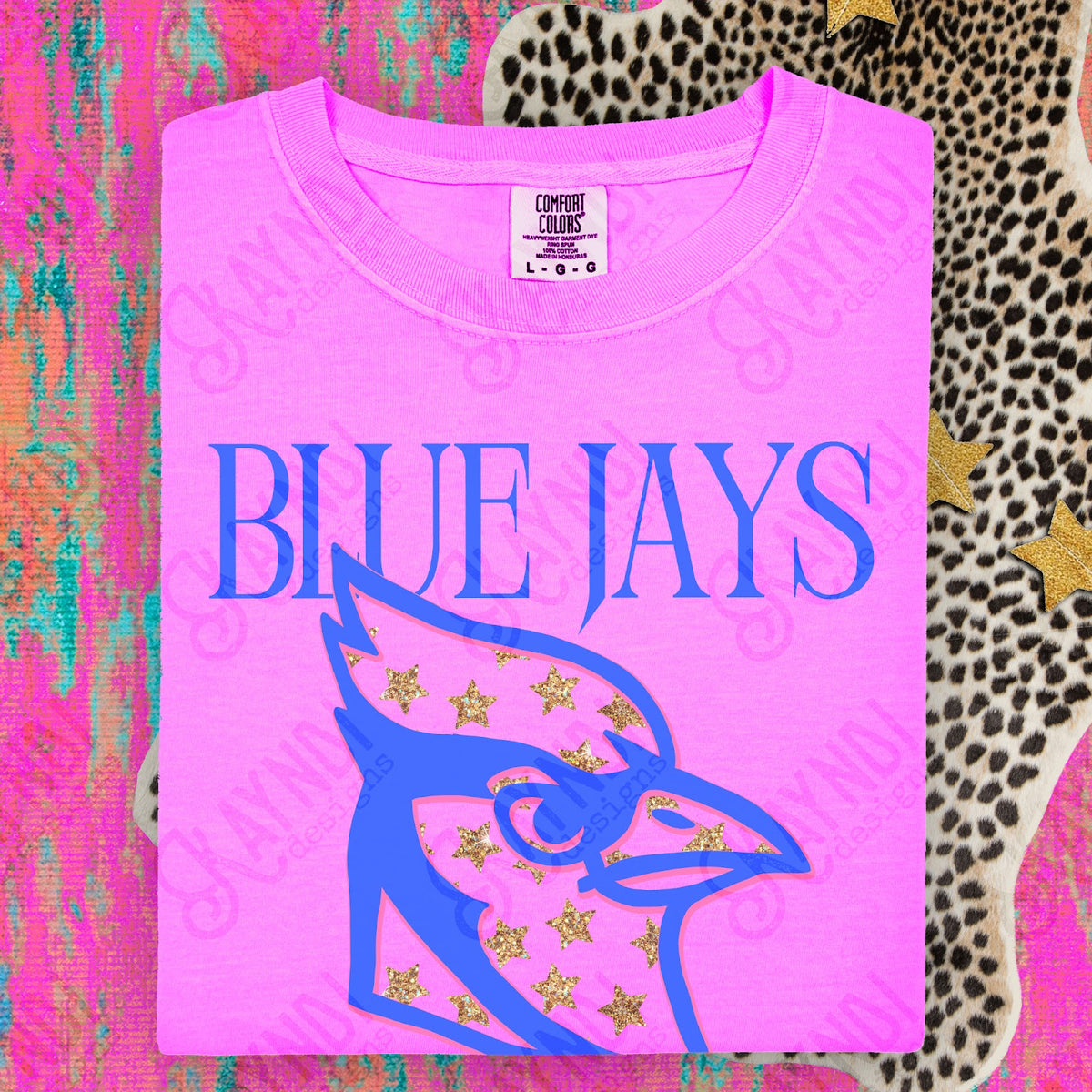 Glitter Star Mascots Blue Jays Top