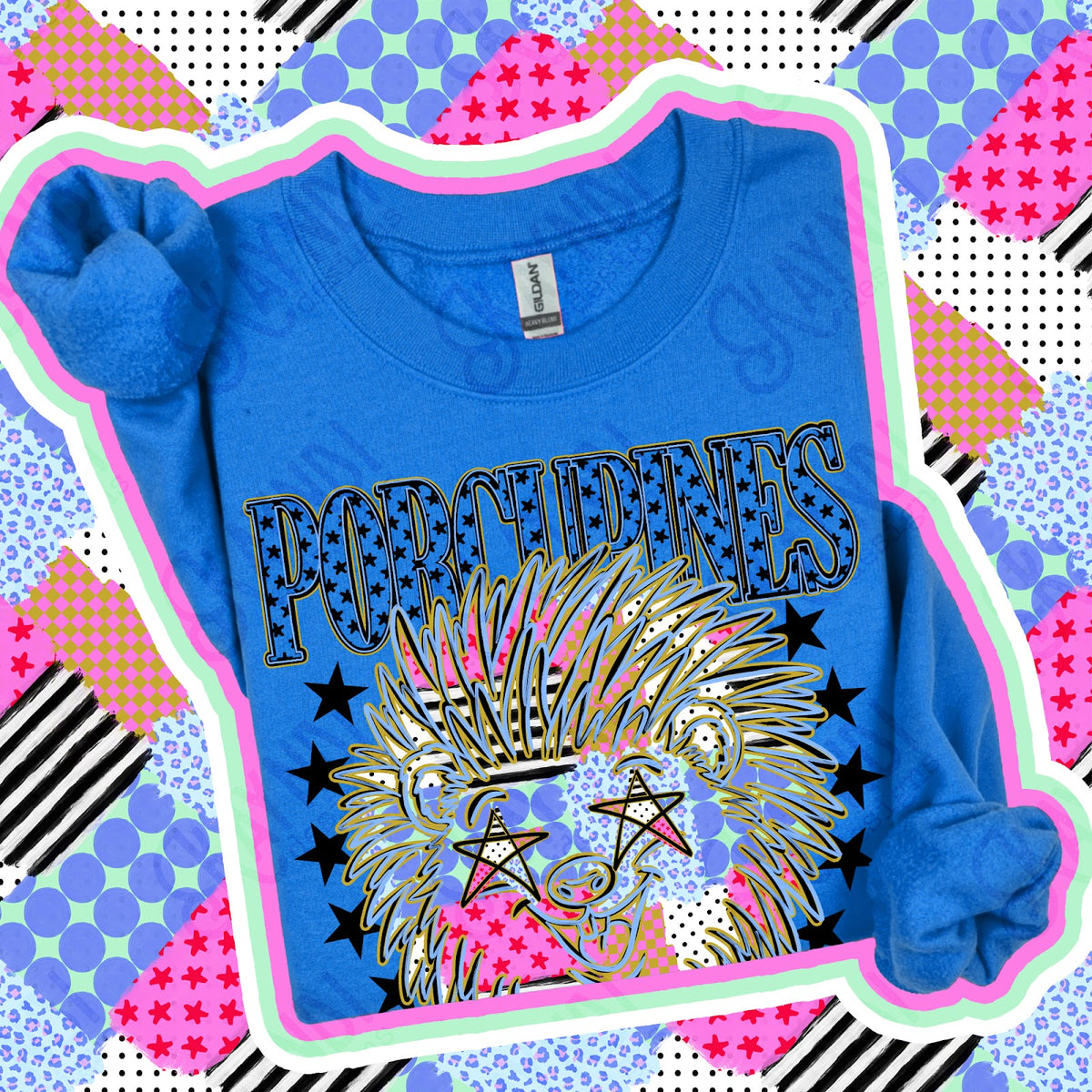 Patchwork Varisty Stars Porcupines Top