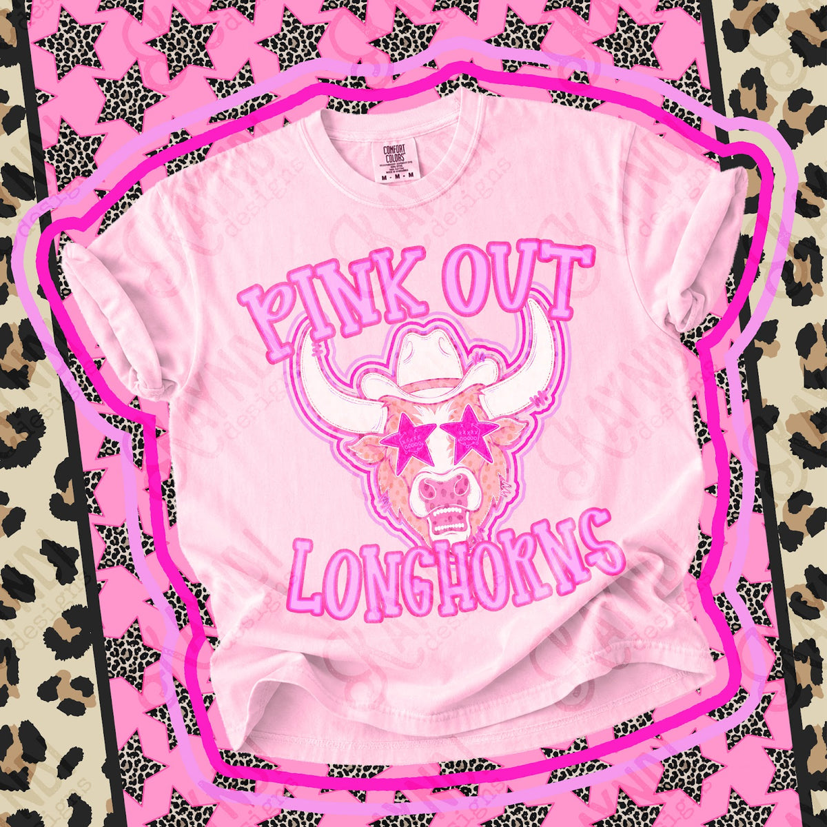 Pink Out Longhorns 4 Top design mockup