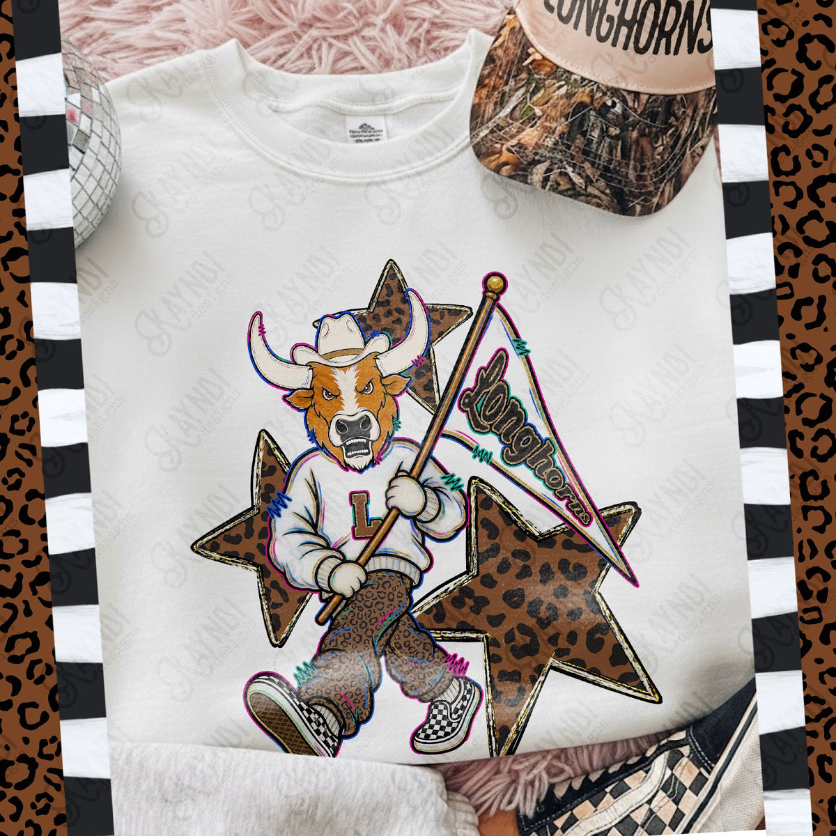 Leopard Sweats Longhorns 4 Top