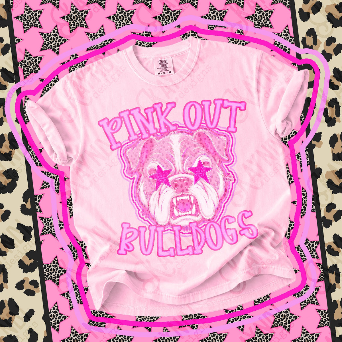 Pink Out Bulldogs 5 Top design mockup