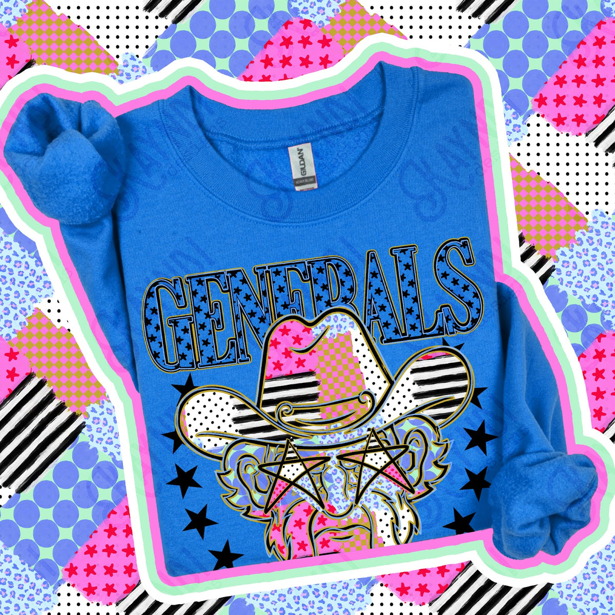 Patchwork Varisty Stars Generals Top