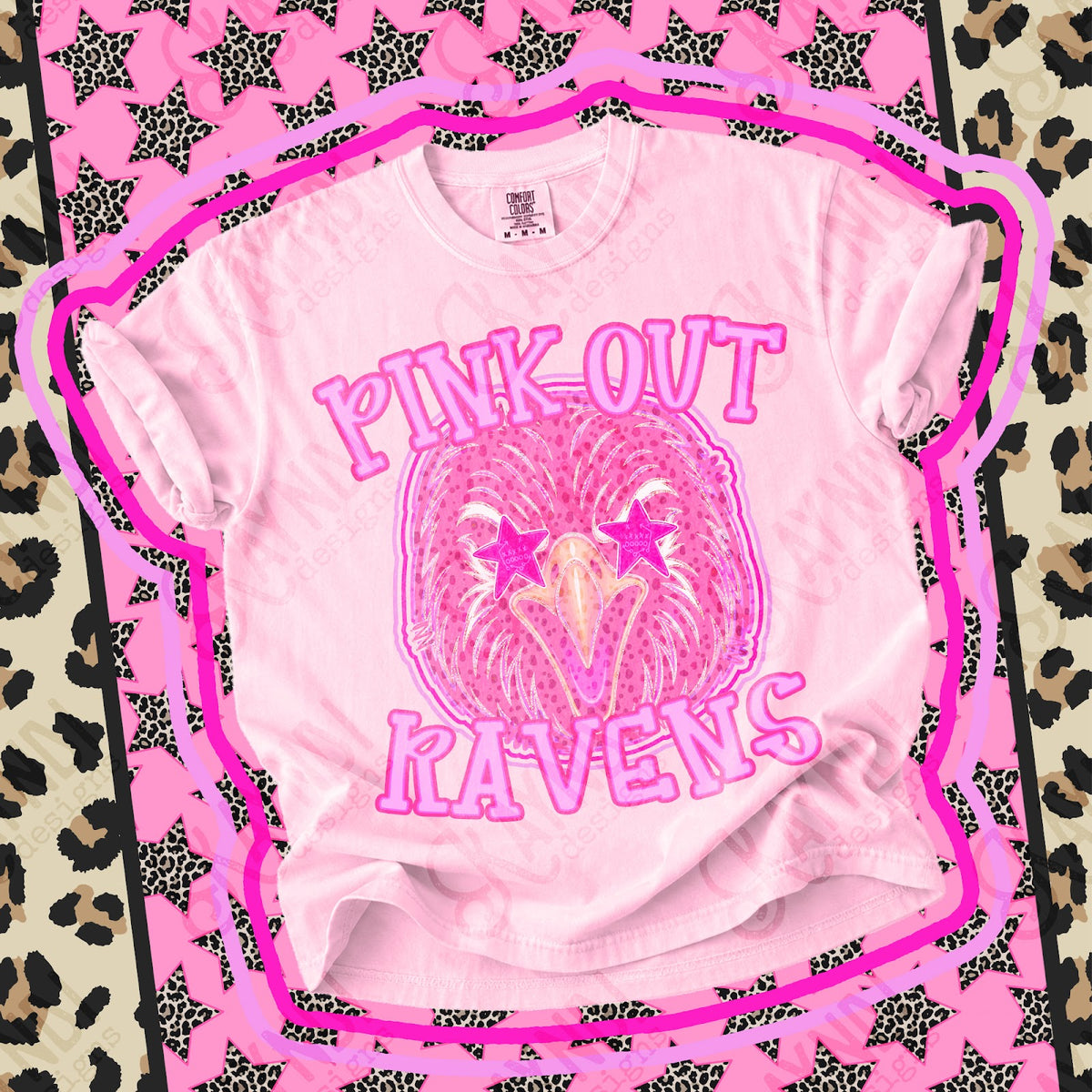 Pink Out Ravens 2 Top design mockup