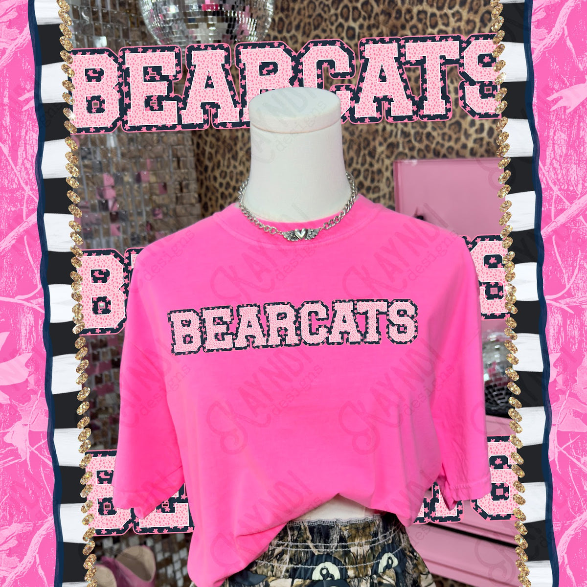 Varsity Stars Bearcats TropCowg CC Neon Pink Top