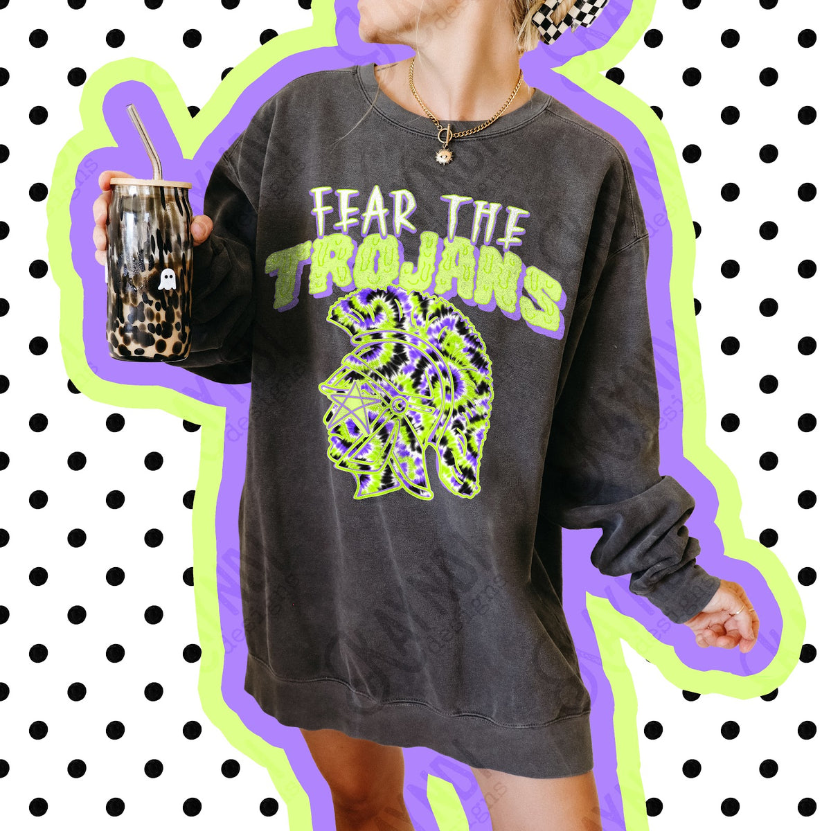 Fear the Trojans 3 Top apparel mockup