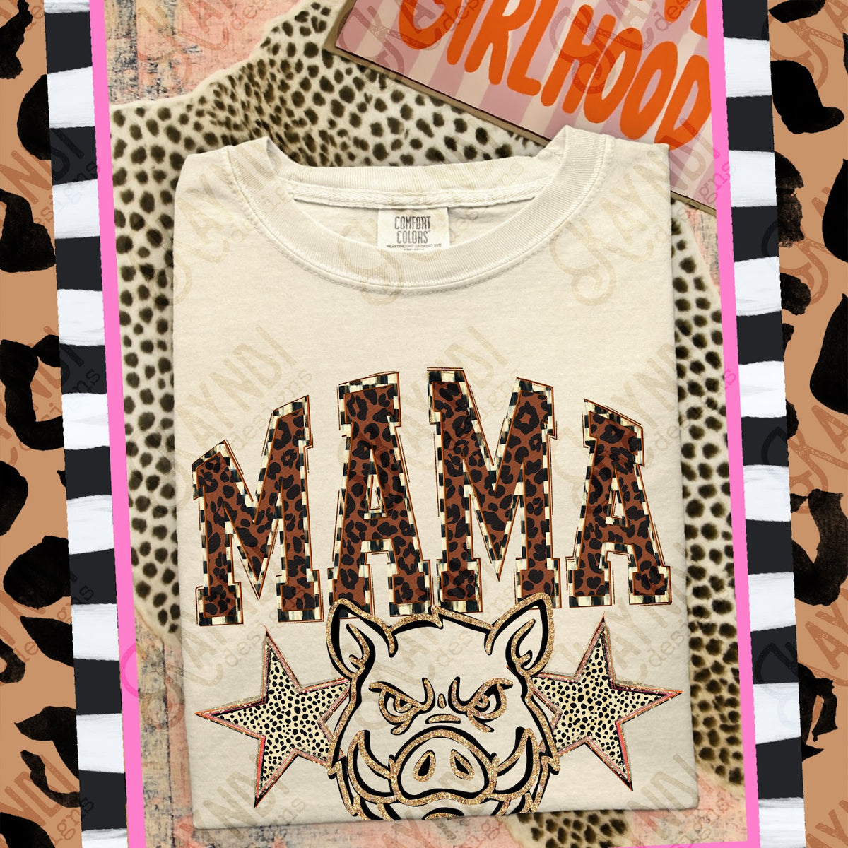 MAMA Hogs Top design mockup