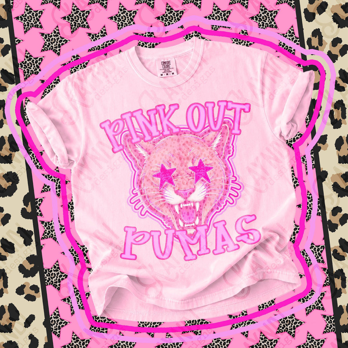 Pink Out Pumas Top design mockup