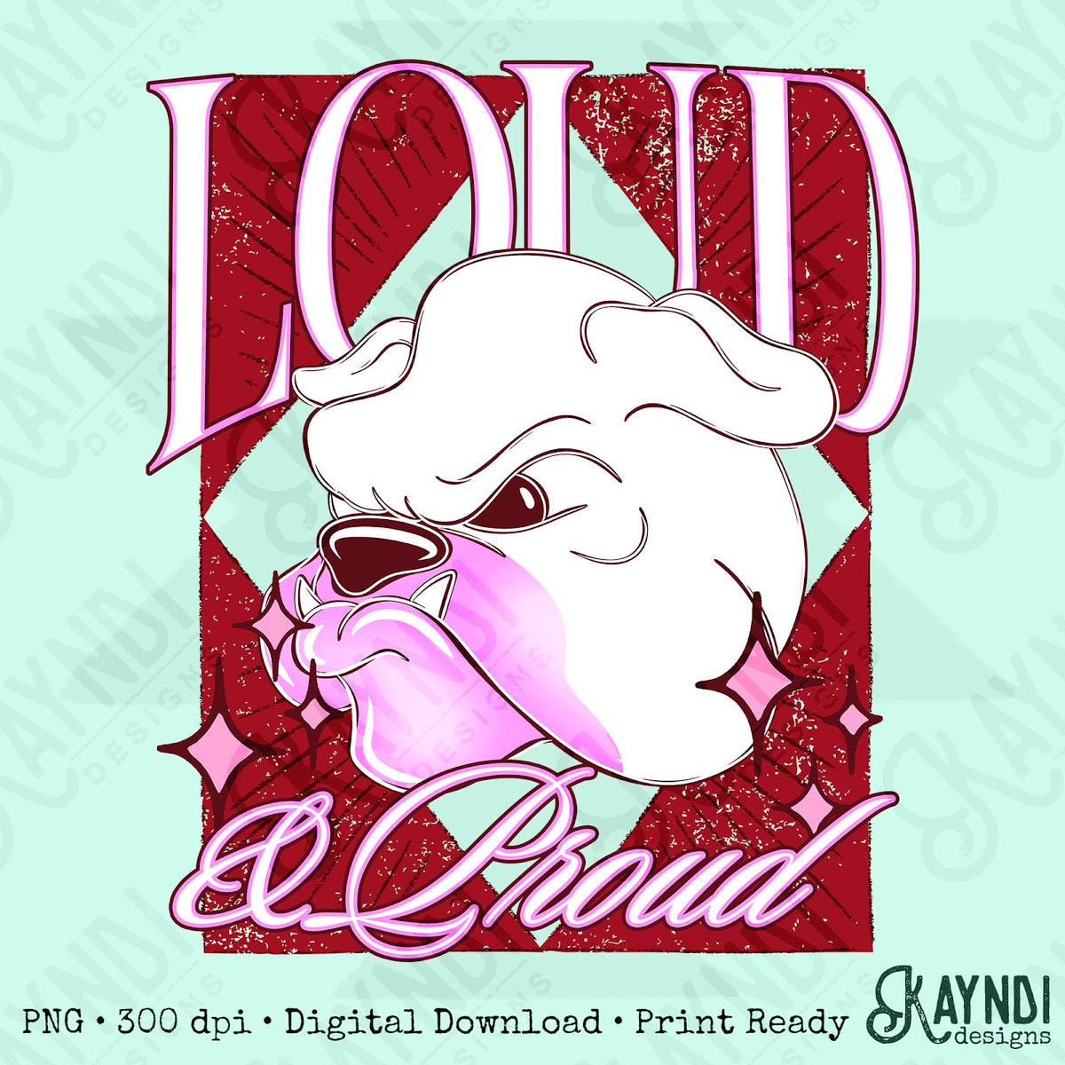 KayndiDesigns Loud and Proud Pink Bulldog 2 Top