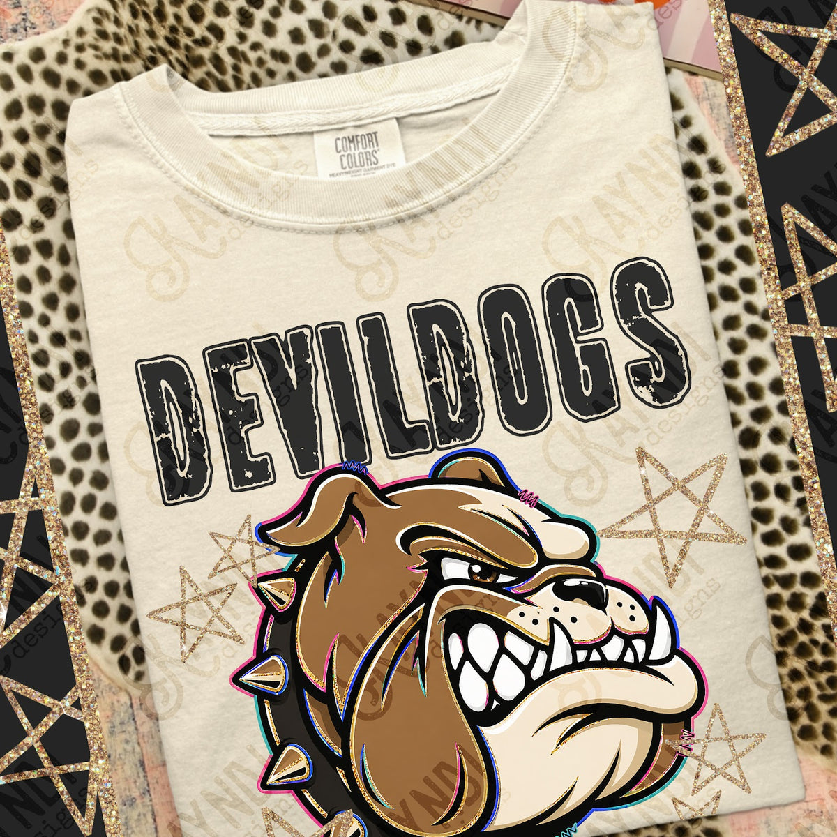 Grunge Varsity Devil Dogs 3 Top
