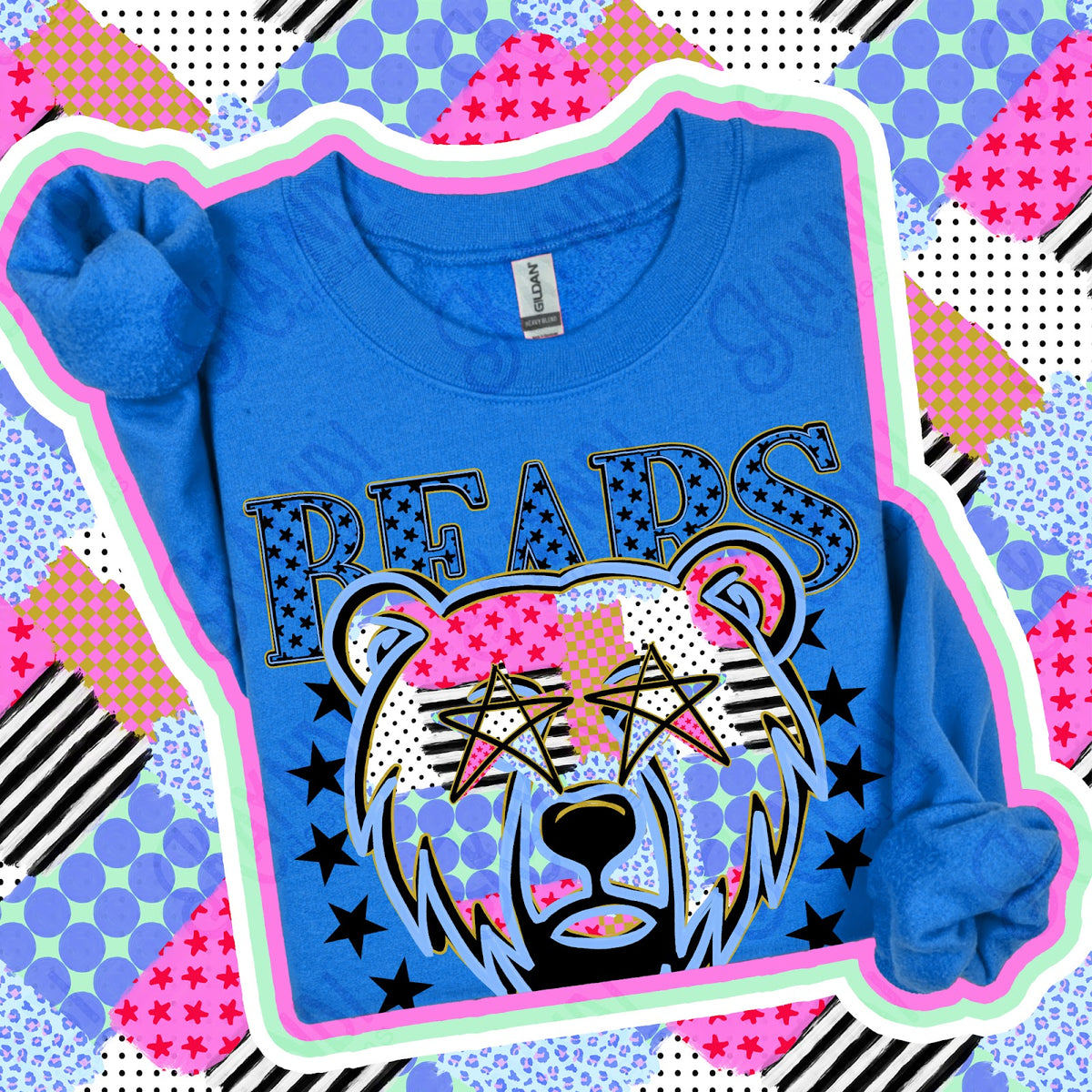 Patchwork Varisty Stars Bears Top