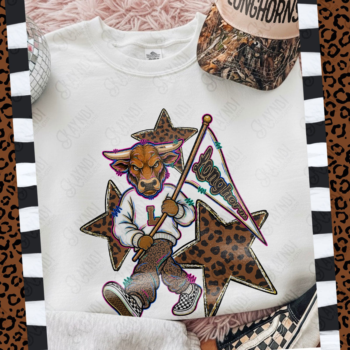 Leopard Sweats Longhorns 2 Top